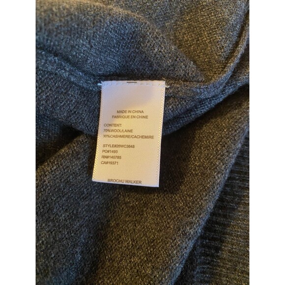 Brochu Walker Wool/Cashmere Sweater Removable Collar Charcoal Gray Women’s Sz XS - Picture 10 of 10
